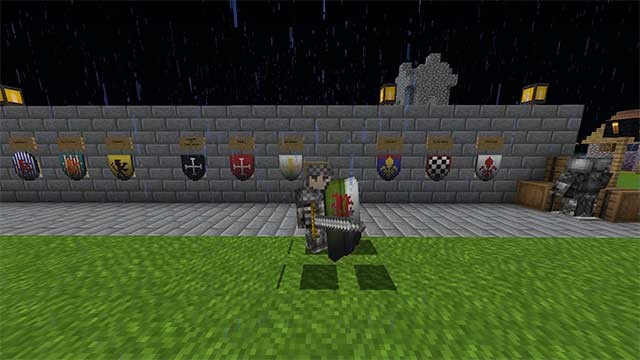 Epic Knights Mod có nhiều mẫu biểu ngữ mới, 15 áo giáp, 8 khiên và 26 vũ khí