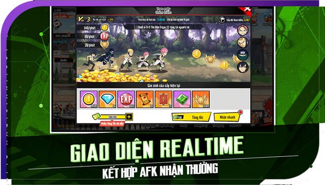 Giao diện Realtime - Kết hợp AFK nhận thưởng