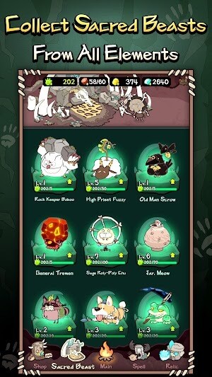 Thu thập các linh thú từ mọi nguyên tố để giúp bạn thay đổi cục diện trận chiến