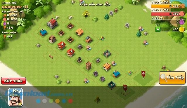 Giao diện màn đấu game Era of War