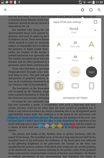 Cài đặt trang trên eReader Prestigio