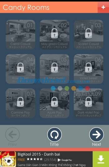 16 căn phòng trong Escape Candy Rooms