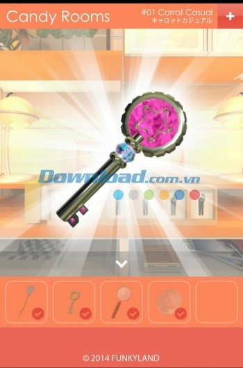 Chiếc chìa khóa bí mật trong game Escape Candy Rooms