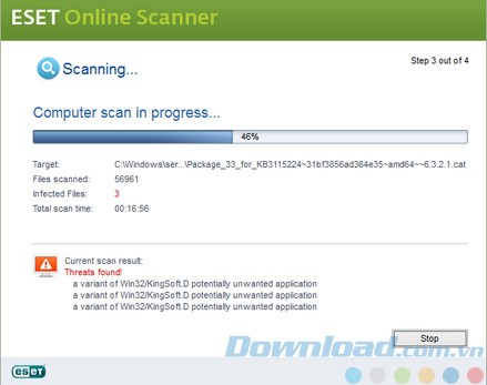 ESET Online Scanner quét virus