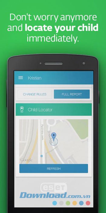 Tính năng của ứng dụng ESET Parental Control