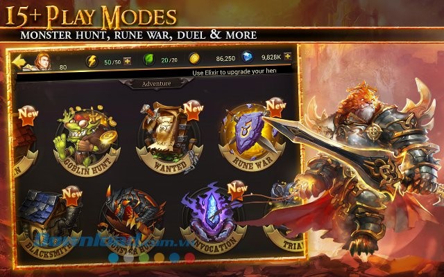 15 chế độ chơi hấp dẫn trong game Eternal Arena