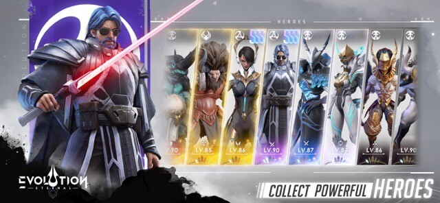 Thu thập các anh hùng mạnh mẽ trong game Eternal Evolution