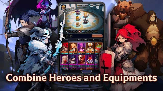 Kết hợp các anh hùng và trang bị để chiến đấu với kẻ thù trong game Eternal Heroes