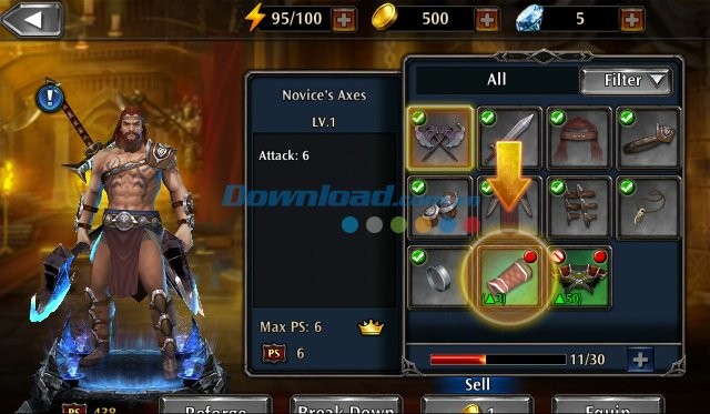 Hệ thống trang bị của Eternity Warriors 4