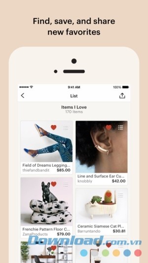 Tìm nhanh và chọn đồ yêu thích trên Etsy cho iOS