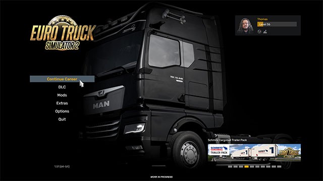 Thiết kế lại màn hình tiêu đề game Euro Truck Simulator 2