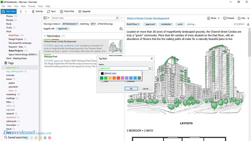 Quản lý ghi chú bằng màu sắc
