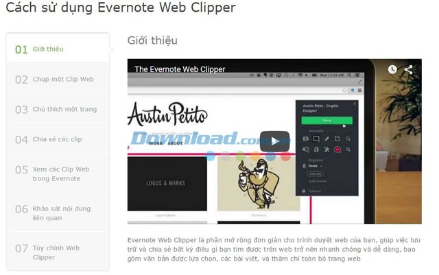 Hướng dẫn sử dụng Evernote Web Clipper