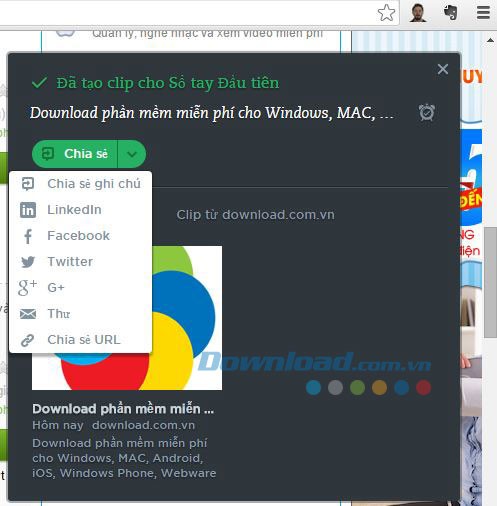 Chia sẻ nội dung đã lưu