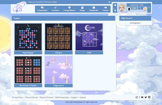 Chơi các mini game quen thuộc như 2048, Memory, Floppy Parrot,...