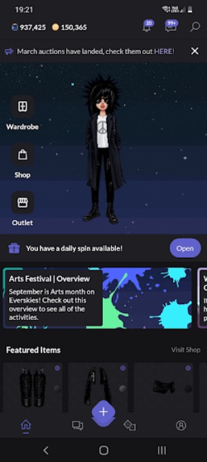 Everskies cho bạn tự tạo nhân vật đại diện độc đáo của mình