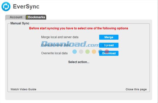 Lựa chọn đồng bộ với EverSync
