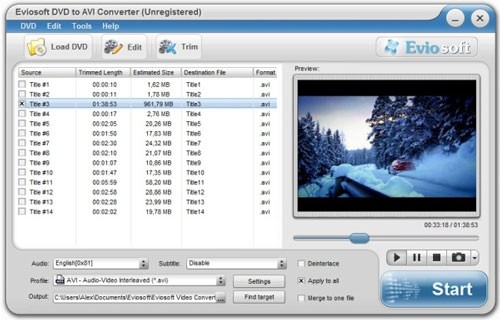 Eviosoft DVD to AVI Converter