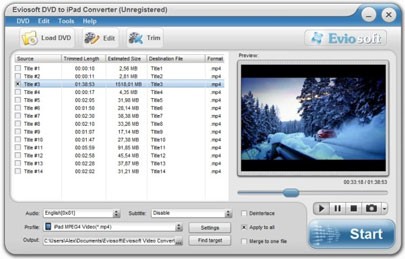 Eviosoft DVD to iPad Converter