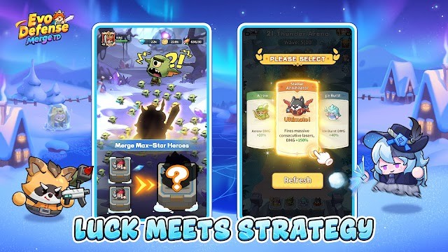 Evo Defense: Merge TD là game thủ thành kết hợp với lối chơi hợp nhất và tiến hóa phong cách roguelike