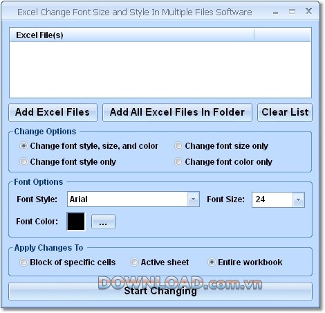 Excel Change Font Size and Style In Multiple Files Software