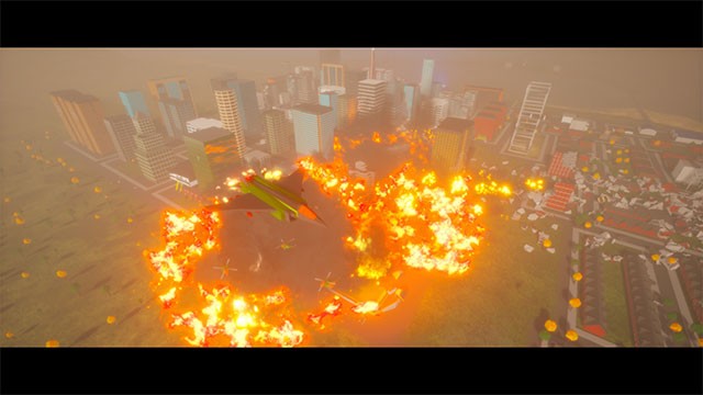 Chơi game Excidio The Kaiju Game ở góc nhìn từ trên xuống giúp bao quát toàn bộ map