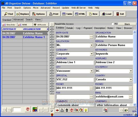 Exhibition Organizer Deluxe
