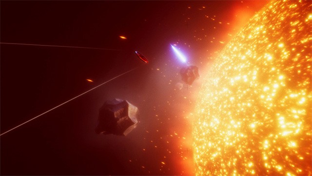 Cảnh quan ngoạn mục được tái hiện trên nền nhạc guitar điện mê hoặc của Exo One game