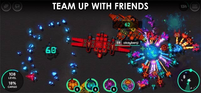 Lập team với người chơi khác để tham gia nhiều chế độ cạnh tranh trong Exocraft