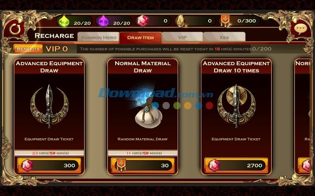 Hệ thống trang bị trong game Exos Saga