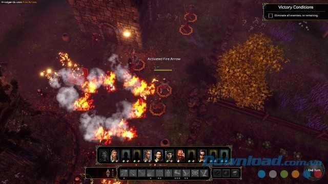 Sử dụng cung tên rực lửa trong game nhập vai mới Expeditions: Viking cho máy tính