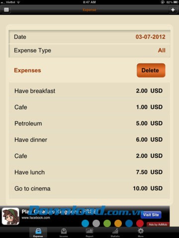 Expense Diary HD for iPad