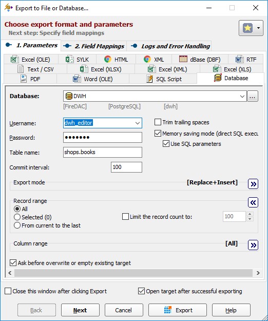 Exportizer là phần mềm xuất dữ liệu miễn phí