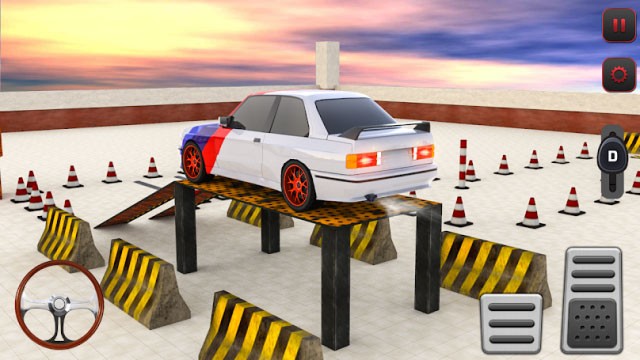 Băng qua các chướng ngại và đỗ xe đúng vị trí trong game Extreme Car Parking Game 3D