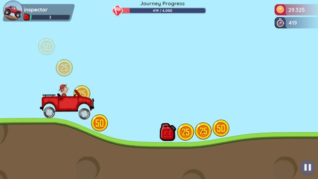 Thu thập tiền xu và bình xăng trên đường đi