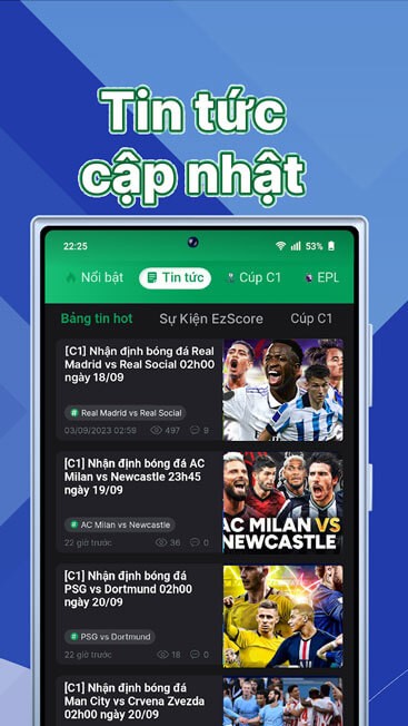 Tin tức bóng đá luôn được cập nhật