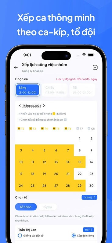 Xếp ca cực kỳ thông minh