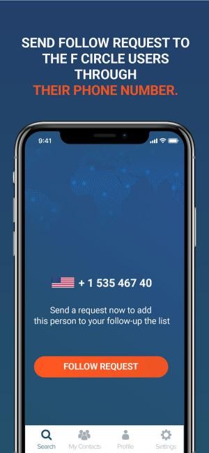 Gửi yêu cầu theo dõi tới người khác trong vòng kết nối thông qua số điện thoại
