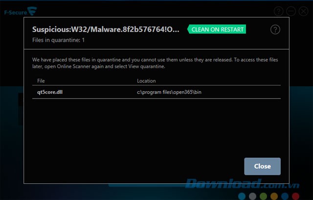 Thông tin về vị trí file