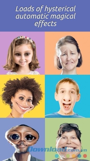 Làm méo khuôn mặt theo nhiều hình dạng