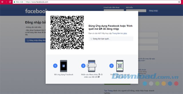 Đăng nhập Facebook bằng QR Code
