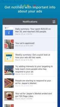 Nhận thông báo về thông tin quan trọng về ads