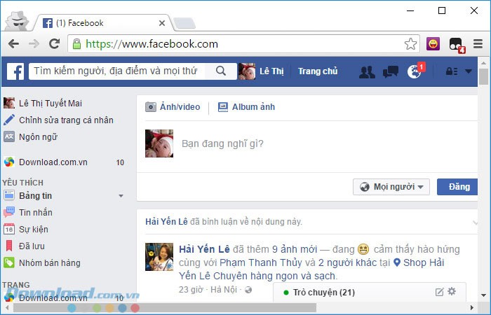Tiện ích Facebook Emoticons