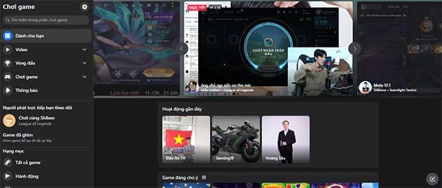 Facebook Gaming (fb.gg) là trang stream game của Facebook