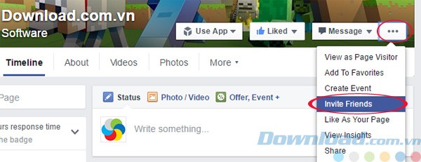 Chọn Invite Friends để mời bạn bè