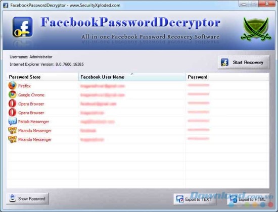 Facebook Password Decryptor