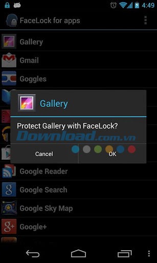 FaceLock for apps for Android