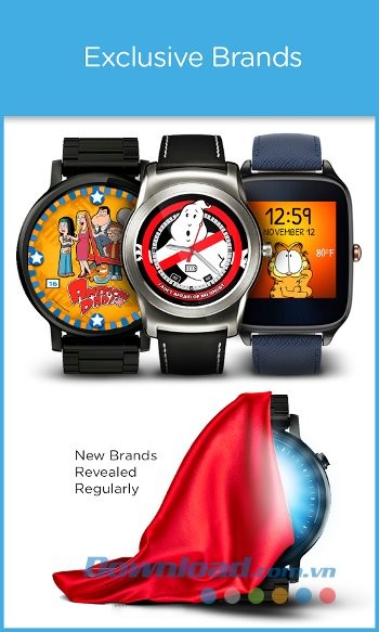 Facer gồm nhiều mẫu thiết kế mặt đồng hồ đến từ các thương hiệu nổi tiếng