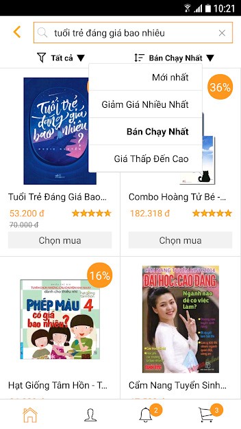 Tìm kiếm sách trên Fahasa