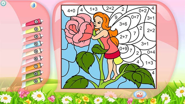 Bé học toán, nhận diện các con số và chữ cái thông qua ứng dụng tô màu theo số